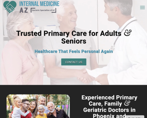 Custom website design for Internal Medicine medical practice created by Bemo Design