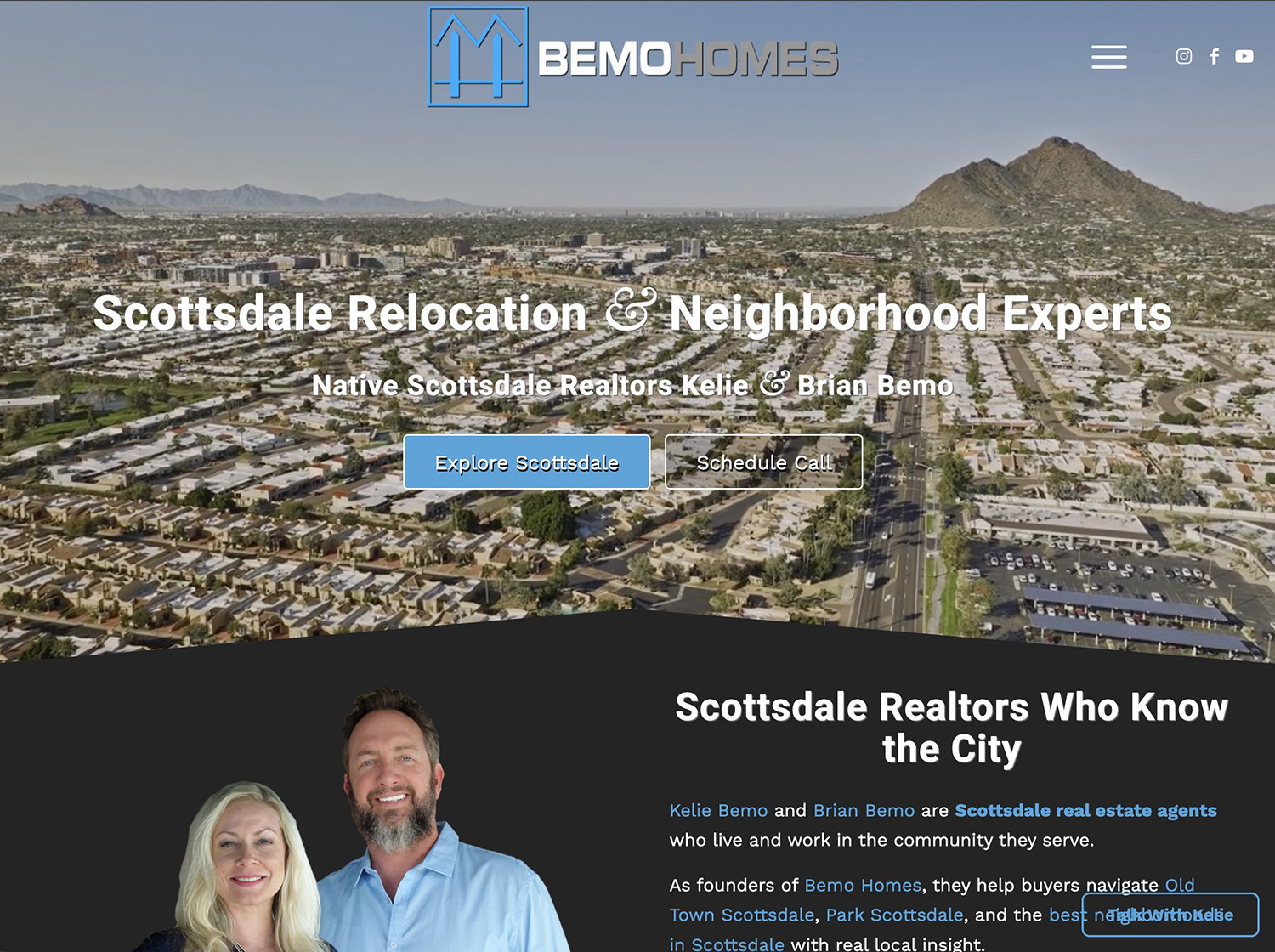 Real estate website designed by Bemo Design for Bemo Homes in Scottsdale, Arizona