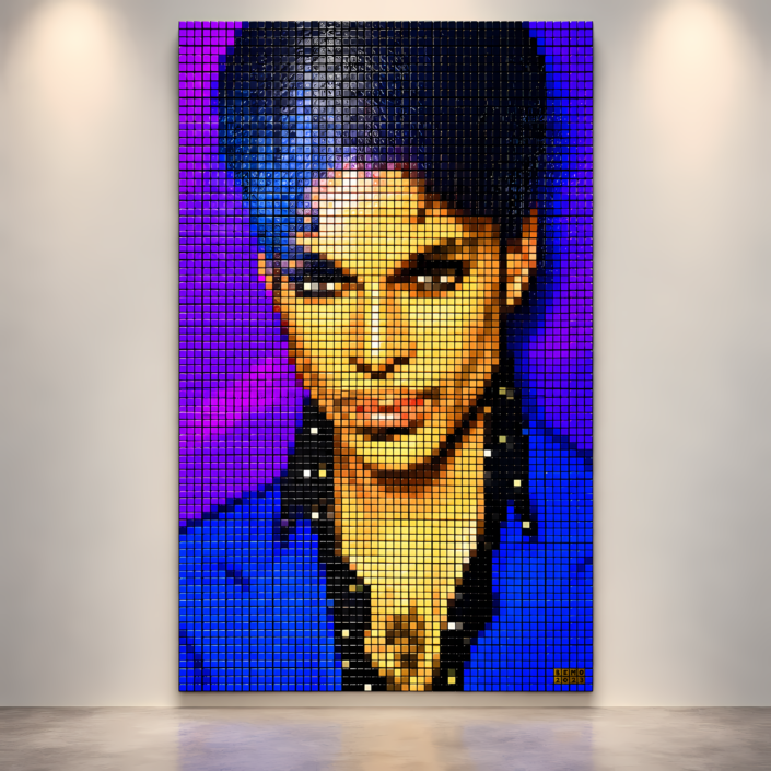 Prince Rubik’s Cube Mosaic Art | Custom 80s Pop Culture Wall Art | Scottsdale AI SEO & Web Design | Bemo Design