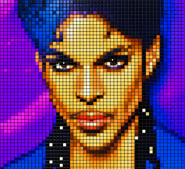 Prince Rubik’s Cube Mosaic Art | Custom 80s Pop Culture Wall Art | Scottsdale AI SEO & Web Design | Bemo Design